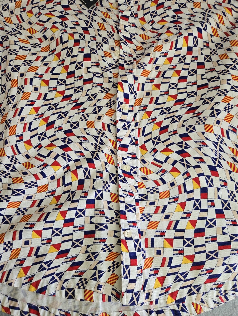 Tommy Jeans Men's RLX COLOR Block Rugby/Skate Button Down Shirt Large NEW - Picture 5 of 15